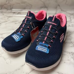 Women's Skechers Navy and Pink Sneakers US Size 6